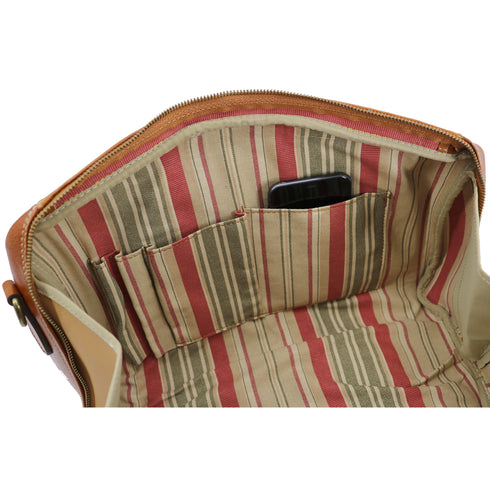 Floto Italian Leather Venezia Mini Duffle Carryon Bag olive honey brown 7